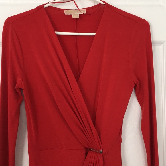 Michael Kors Sexy Red Wrap Dress - Picture 2 of 7